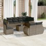 Set de muebles de jardín 9 pzas y cojines ratán sintético gris de , Sofás modulares de exterior - Ref: Foro24-3221649, Precio...