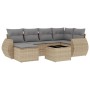 Set of 7-piece garden sofas and beige synthetic rattan cushions by , Modular outdoor sofas - Ref: Foro24-3221668, Price: 496,...