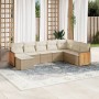 Garden sofa set with beige cushions, 8 pieces, PE rattan. by , Garden sets - Ref: Foro24-3260329, Price: 580,79 €, Discount: %