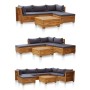 1 pc corner sectional sofa with solid acacia wood cushions by vidaXL, Modular outdoor sofas - Ref: Foro24-46689, Price: 177,2...