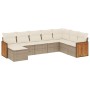 Garden sofa set with beige cushions, 8 pieces, PE rattan. by , Garden sets - Ref: Foro24-3260329, Price: 580,79 €, Discount: %