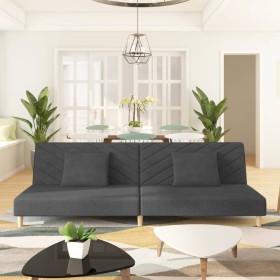 Two-seater sofa bed with two dark gray fabric pillows. by , Sofas - Ref: Foro24-375888, Price: 224,06 €, Discount: %