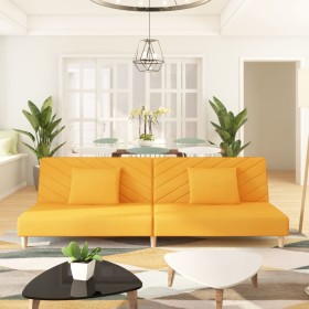 Two-seater sofa bed with two yellow fabric pillows. by , Sofas - Ref: Foro24-375895, Price: 224,99 €, Discount: %