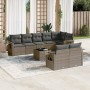 Garden furniture set 9 pieces and gray synthetic rattan cushions by , Garden sets - Ref: Foro24-3252767, Price: 725,02 €, Dis...