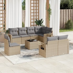 9-piece garden sofa set with beige synthetic rattan cushions by , Garden sets - Ref: Foro24-3252786, Price: 737,60 €, Discoun...