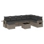 Set de muebles de jardín 9 pzas y cojines ratán sintético gris de , Conjuntos de jardín - Ref: Foro24-3252907, Precio: 612,84...