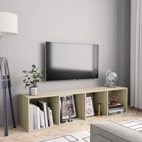 Estantería/mueble de TV roble Sonoma 143x30x36 cm de vidaXL, Estantes y estanterías - Ref: Foro24-800264, Precio: 52,51 €, De...