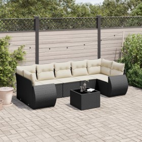 Set aus 8-teiligen Gartensofas und Kissen Kunstrattan schwarz von , Gartensets - Ref: Foro24-3253473, Preis: 516,66 €, Rabatt: %