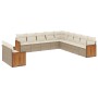 Set de sofás de jardín 11pzas con cojines ratán sintético beige de , Conjuntos de jardín - Ref: Foro24-3260210, Precio: 904,0...