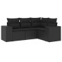 4-piece garden sofa set with black synthetic rattan cushions by , Garden sets - Ref: Foro24-3254842, Price: 337,13 €, Discoun...