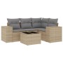 Garden sofa set with 5-piece synthetic rattan beige cushions by , Garden sets - Ref: Foro24-3254856, Price: 430,46 €, Discoun...