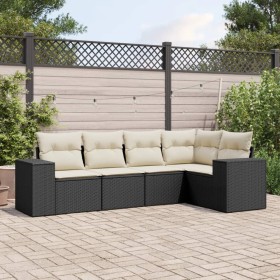 5-teiliges Gartenmöbel-Set und Kissen aus synthetischem Rattan schwarz von , Gartensets - Ref: Foro24-3254863, Preis: 349,99 ...