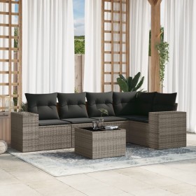 6-piece garden furniture set with gray synthetic rattan cushions by , Garden sets - Ref: Foro24-3254877, Price: 459,87 €, Dis...