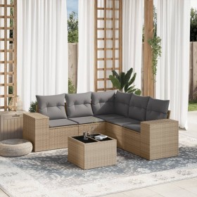 Garden sofa set with 6-piece synthetic rattan beige cushions by , Garden sets - Ref: Foro24-3254896, Price: 532,17 €, Discoun...