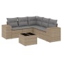 Garden sofa set with 6-piece synthetic rattan beige cushions by , Garden sets - Ref: Foro24-3254896, Price: 532,17 €, Discoun...