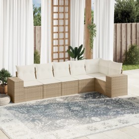 Garden sofa set with 6-piece synthetic rattan beige cushions by , Garden sets - Ref: Foro24-3222587, Price: 495,71 €, Discoun...