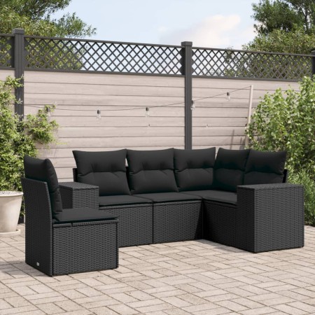 5-piece garden furniture set with black synthetic rattan cushions by , Garden sets - Ref: Foro24-3222564, Price: 368,87 €, Di...