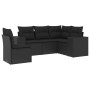 Set de muebles de jardín 5 pzas y cojines ratán sintético negro de , Conjuntos de jardín - Ref: Foro24-3222564, Precio: 377,1...