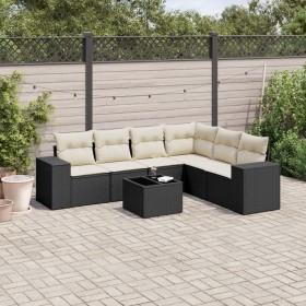 7-teiliges Garten-Esszimmerset und Kissen synthetisches Rattan schwarz von , Gartensets - Ref: Foro24-3222615, Preis: 493,70 ...