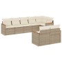 Garden sofa set with beige cushions, 8 pieces, PE rattan. by , Garden sets - Ref: Foro24-3258551, Price: 635,29 €, Discount: %