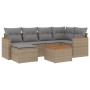 Set of 7-piece garden sofas and beige synthetic rattan cushions by , Garden sets - Ref: Foro24-3258587, Price: 513,68 €, Disc...