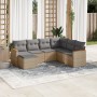 Set aus 7-teiligen Gartensofas und Kissen, synthetisches Rattan, beige von , Gartensets - Ref: Foro24-3258608, Preis: 479,73 ...