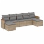 Set of 7-piece garden sofas and beige synthetic rattan cushions by , Garden sets - Ref: Foro24-3258636, Price: 464,08 €, Disc...