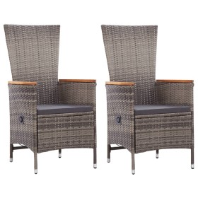 Garden chairs with cushions 2 units gray synthetic rattan by vidaXL, Garden chairs - Ref: Foro24-46064, Price: 329,99 €, Disc...