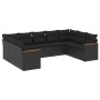 Set aus 8-teiligen Gartensofas und Kissen Kunstrattan schwarz von , Gartensets - Ref: Foro24-3258674, Preis: 630,99 €, Rabatt: %