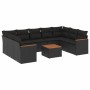 Set de sofás de jardín 10 pzas cojines ratán sintético negro de , Conjuntos de jardín - Ref: Foro24-3258681, Precio: 677,89 €...