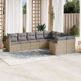 9-piece garden sofa set with beige synthetic rattan cushions by , Garden sets - Ref: Foro24-3258706, Price: 674,08 €, Discoun...