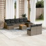 Garden sofa set 10 pieces with gray synthetic rattan cushions by , Garden sets - Ref: Foro24-3258784, Price: 573,82 €, Discou...