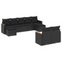 Set aus 8-teiligen Gartensofas und Kissen Kunstrattan schwarz von , Gartensets - Ref: Foro24-3258800, Preis: 611,33 €, Rabatt: %