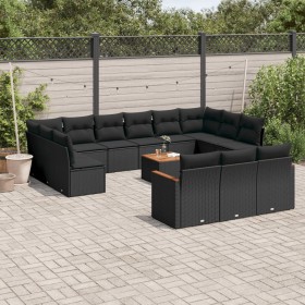 Garden furniture set, 14 pieces with black synthetic rattan cushions. by , Garden sets - Ref: Foro24-3258863, Price: 914,53 €...