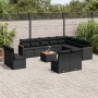 Set aus Gartensofas und Kissen 13 Stück synthetisches Rattan schwarz von , Gartensets - Ref: Foro24-3258877, Preis: 804,31 €,...