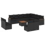 Set aus Gartensofas und Kissen 13 Stück synthetisches Rattan schwarz von , Gartensets - Ref: Foro24-3258877, Preis: 804,31 €,...