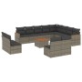 Gartensofa-Set mit Kissen 13-teilig synthetisches Rattangrau von , Gartensets - Ref: Foro24-3258882, Preis: 799,22 €, Rabatt: %