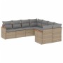 Garden sofa set with beige cushions, 8 pieces, PE rattan. by , Garden sets - Ref: Foro24-3258958, Price: 607,41 €, Discount: %