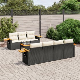 Set aus 8-teiligen Gartensofas und Kissen Kunstrattan schwarz von , Gartensets - Ref: Foro24-3259046, Preis: 528,12 €, Rabatt: %