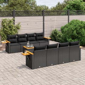 Set aus 8-teiligen Gartensofas und Kissen Kunstrattan schwarz von , Gartensets - Ref: Foro24-3259059, Preis: 616,64 €, Rabatt: %