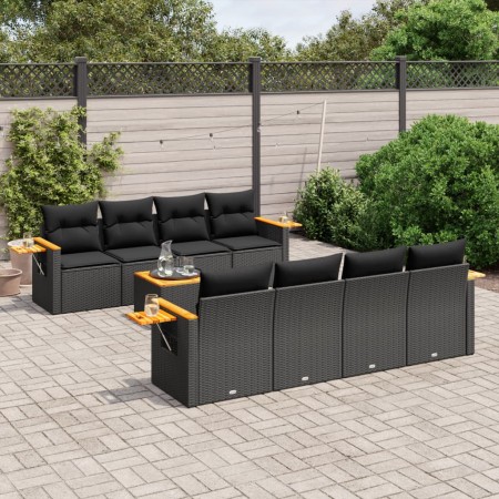 8-piece garden sofa set with black synthetic rattan cushions by , Garden sets - Ref: Foro24-3259059, Price: 618,72 €, Discoun...