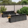 Set aus 8-teiligen Gartensofas und Kissen Kunstrattan schwarz von , Gartensets - Ref: Foro24-3259059, Preis: 615,99 €, Rabatt: %