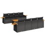 Set aus 8-teiligen Gartensofas und Kissen Kunstrattan schwarz von , Gartensets - Ref: Foro24-3259059, Preis: 615,99 €, Rabatt: %