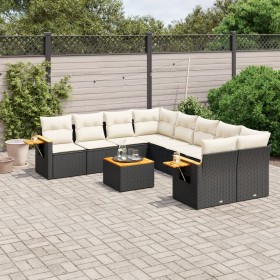 Set aus 8-teiligen Gartensofas und Kissen Kunstrattan schwarz von , Gartensets - Ref: Foro24-3259067, Preis: 560,99 €, Rabatt: %