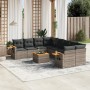 Set de muebles de jardín 9 pzas y cojines ratán sintético gris de , Conjuntos de jardín - Ref: Foro24-3259071, Precio: 614,16...