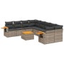 Garden furniture set 9 pieces and gray synthetic rattan cushions by , Garden sets - Ref: Foro24-3259071, Price: 616,46 €, Dis...