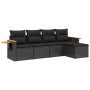 Set de muebles de jardín 5 pzas y cojines ratán sintético negro de , Conjuntos de jardín - Ref: Foro24-3259157, Precio: 353,3...