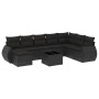 Set aus 8-teiligen Gartensofas und Kissen Kunstrattan schwarz von , Modulare Sofas für den Außenbereich - Ref: Foro24-3221764...