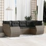 6-piece garden furniture set with gray synthetic rattan cushions by , Modular outdoor sofas - Ref: Foro24-3221779, Price: 431...