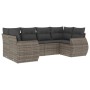 Set de muebles de jardín 6 pzas y cojines ratán sintético gris de , Sofás modulares de exterior - Ref: Foro24-3221779, Precio...